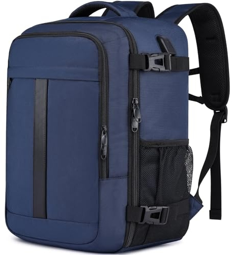 Ryanair Handgepäck 40x30x20 Rucksack 40x30x20 Eurowings Handgepäck Rucksack Flugzeug Reiserucksack Handgepäck Tasche Laptop Rucksack 14 Zoll mit USB Ladeanschluss Reisetasche für Herren Damen,Blau