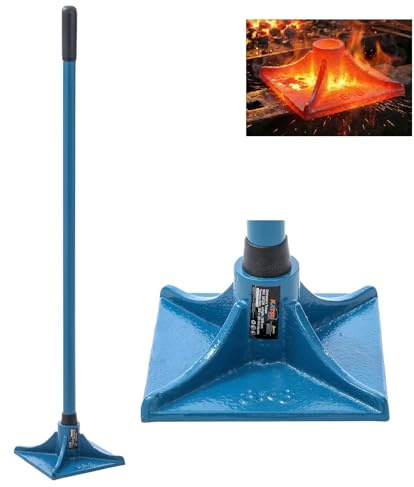 KATSU Tools Heavy-Duty Contractors Tamper - 200 x 200mm Forged Cast Iron Square Head, Ground Compactor for Tamping, Leveling Soil, Gravel, Asphalt, Paving, 167336