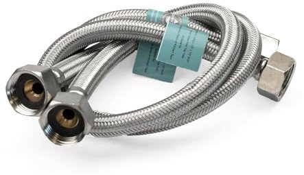 Coppia di connettori flessibili da 1/2 x 1/2 BSP (500mm) | fai da te Repalcement bagno/cucina/caldaia tubi flessibili coda