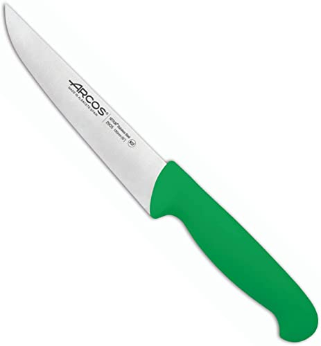 Arcos Serie 2900 - Cuchillo Cocina - Hoja de Acero Inoxidable NITRUM de 150 mm - Mango inyectado en Polipropileno Color verde