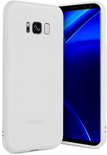ONEFLOW SlimShield Pro für Samsung Galaxy S8 Hülle Ultra dünn erhöhter Rand, TPU Backcover minimalistisch Handyhülle flexibel, Schutzhülle mit Kamera- und Displayschutz, Weiß