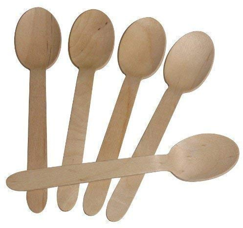 We Can Source It Ltd – 100 Pack Wooden Birchwood Spoons 160mm – Strong Natural Wooden Disposable Spoons for Hot & Cold Foods – Ideal for Catering, Events, Parties, Takeaway & Food Service