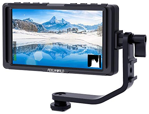 FEELWORLD F5 5 Inch DSLR On Camera Field Monitor Small Full HD 1920x1080 IPS Video Peaking Focus Assist with 4K HDMI 8.4V DC Input Output Include Tilt Arm