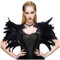 L'VOW Damen Gothic Federn Schal Umhang Umschlagtücher Schulter Flügel Fasching Raven Kostüm (Schwarz A)