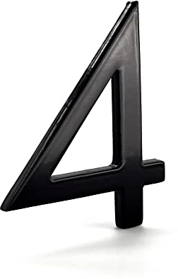 Montague Metal Products Powder Coated Black Moderne Schwarze pulverbeschichtete Aluminium-Adressnummern, 15,2 cm Nummer 4 6 pulverbeschichtetes Schwarz