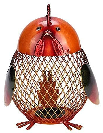 Chicken Shaped Money Box, 6.7 * 5.1 * 4.7 in Chicken Shaped Piggy Bank Orange Iron Handwork Container Innovative Cartoon Chicken Animal Shaped Money Saving Box Home Room Craft Decoration