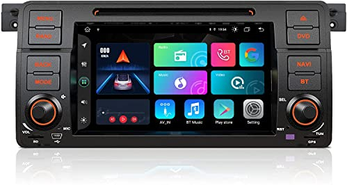 Radio Android 14 para BMW E46 M3 Rover 75 MG ZT | Pantalla Táctil IPS 7 1280 * 720P QLED | Wireless CarPlay & Android Auto | GPS, Bluetooth5.0, WiFi&4G, DSP, DVD, SWC | 4+64GB