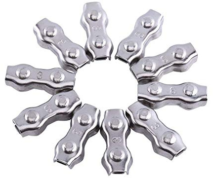 10 Stück Drahtseilklemme 3mm M3 Duplex Drahtseilkabel Edelstahl Klemmschieber Duplex Klemme für Drahtkabel