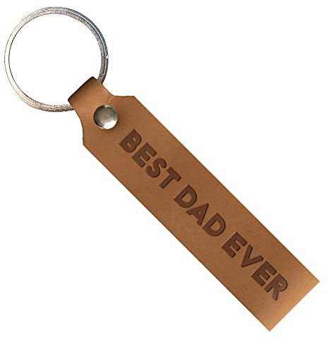 ANKERPUNKT Schlüsselanhänger Leder mit Gravur best Dad Ever - Geschenke für Papa kleine Dankeschön Geschenke Vater Geschenk Bester Papa Geburtstagsgeschenk für Papa hellbraun Made in Germany