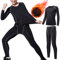 Thermounterwäsche Kinder Sport Atmungsaktives Funktionswäsche Skiunterwäsche - Junge Winter Sportunterwäsche Set Fußball Thermounterhemd, Langärmligem Oberteil + Langer Unterhose 24