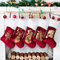 Beyond Your Thoughts Nikolausstrumpf Weihnachtsstrumpf zum Befüllen & Aufhängen, Nikolaussocke Weihnachtsdekoration für Kamin, Weihnachtsbaum, Wand, Treppe,Rot und Gold, 5er Set