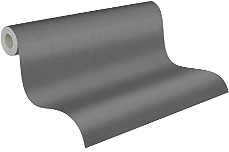 A.S. Création Unitapete Trendwall 2 Tapete einfarbig unifarben Vliestapete grau schwarz matt fein strukturiert 379733 37973-3
