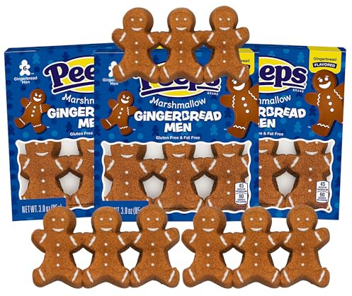 Lot de 3 bas de Noël pour les amateurs de peeps, guimauves en forme de bonhomme en pain d'épices, bonbons de vacances pour garçons ou filles