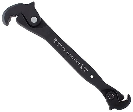 MichaelPro Clé à réglage automatique double action, clé à ressort multi-tailles, 0,6 cm à 3,8 cm – MP001206, noir