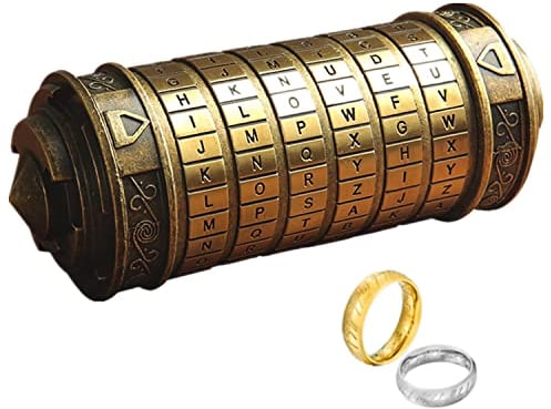 Cryptex Puzzleboxen, Da Vinci Code Mini-Cryptex-Schloss mit versteckten Fächern für Jahrestag, Valentinstag, geheimnisvolle Geburtstagsgeschenke für Familie und Freunde