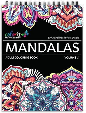 ColorIt: Mandalas zum Ausmalen – 50 Originalzeichnungen und Anti-Stress-Muster für Premium-Malbuch für Erwachsene (Band VI)