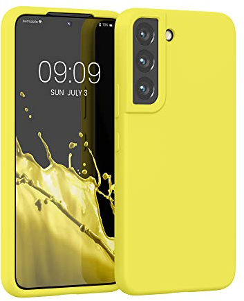 kwmobile Handyhülle für Samsung Galaxy S22 Hülle - Case Silikon - Kabelloses Laden - Schutzhülle Cover in Zitronengelb