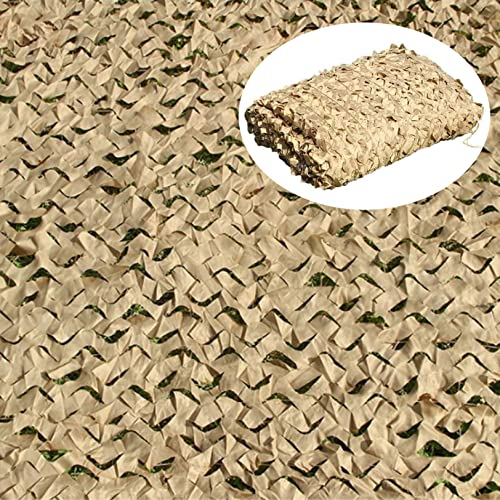 Tarnnetz 3x4m Beige Sonnenschutzgitter Sonnensegel, Militärisches Camouflage Netz, Sonnensegel, Für Jagd, Camping, Partydekoration, Leichtes Schattennetz, Outdoor(Size:5X6M/16.4X19.7FT)