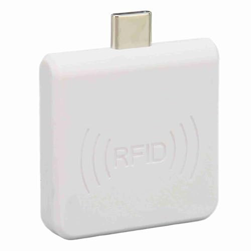 Annadue Tragbarer Berührungsloser Kartenleser, RFID ID Handy Kartenleser, Type c Schnittstelle 125 kHz RFID Handy Leser.(Weiß)