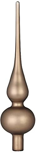 Inge Glas Christbaumspitze 26cm | Weihnachtsbaumspitze aus Glas | Hochwertige Spitze für den Weihnachtsbaum Weihnachten (Elegant Lounge | Nerz beige matt)