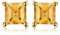 JewelryPalace Quadrat Schliff 0.6ct Echt Citrin Ohrstecker Silber 925 Damen, Gelb Schmuck Set, Ohrringe Silber Edelstein Mädchen, Ohrstecker Silber klein mit Stein Frauen Vergoldet