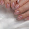 Almond False Nails, 24Pcs Glitter Pink Fake Nails, French Press on Nails, Glossy Nails Tips with Jelly Glue, Oval Stick on Nail for Women, Nails Fake Nail Medium for Nails Art(Pink)