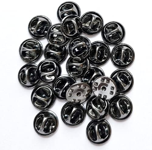 hegibaer 25 Neue Schwarze Verschlüsse Butterfly Clips für Metall Pin Anstecker