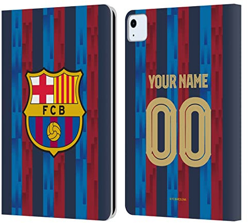 Head Case Designs Licenciado Oficialmente Personalizada Individualizada FC Barcelona Casa Equipaciones 2022/23 Carcasa de Cuero Tipo Libro Compatible con Apple iPad Air 2020/2022