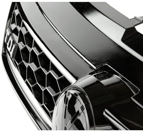 Underground Parts Kühlergrill für VW Polo 6R 6R 2014 GTI-Stil, glänzend, Schwarz, TDI-Waben-Stil