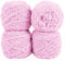 Uiopa Flauschige Wolle Garn Rosa, 400g(4 x 100g, 4 x 80m) Plüschwolle zum Stricken 3 Stränge Fransengarn, Handstrickgarn Weiche Häkelwolle zum Decken Schals Mützen DIY-Projekte