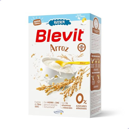 Blevit Rizcrem Arroz | 225 g | Papilla de Cereales para Bebé desde los 4 Meses con Crema de Arroz - Sin Gluten y Sin Azúcares Añadidos - Facilita la digestión
