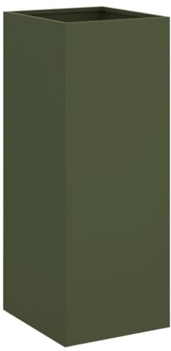 vidaXL Fioriera Verde Oliva 32x29x75 cm in Acciaio
