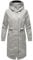 Navahoo Damen Leichter Übergangsmantel Kurzmantel lang mit Verstellbarer Kapuze Silberperlee Silver Grey Gr. XL