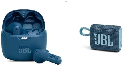 JBL Tune Flex TWS Bleu – Écouteurs sans Fil à réduction de Bruit – Pur Son GO 3 – Enceinte Bluetooth Portable et légère, aux Basses intenses et au Style Audacieux – Étanche à l’Eau
