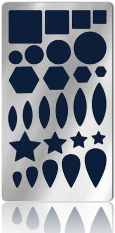 NBEADS Geometrische Zeichenschablonen, Matte Edelstahl-Metall-Quadrate-Vorlage Wiederverwendbar Dot-Tagebuch-Schablonen Squares Master Für Journaling Tagebuch Scrapbook Holzschnitzerei Malerei