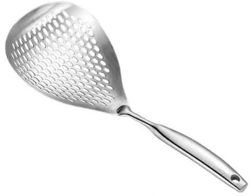 Bafnsiji Schiumaiola Cucchiaio a Fessura, Cucchiaio a Fessura in Acciaio Inossidabile, Cucchiaio da Cucina, Cucchiaio per Filtro, Cucchiaio a Fessura per Cucina Svuotamento e frittura,C