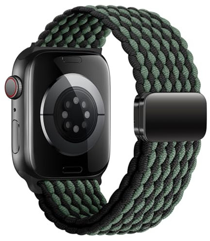 Geflochten Armband Kompatibel mit Apple Watch Armband 40mm 42mm 38mm 41mm für Damen Herren, Elastisch Nylon Armbänder mit Magnetisch für iWatch Ultra 3 2 1 SE 3 Series 11 10 9 8 7 6 5 4 3 2 1