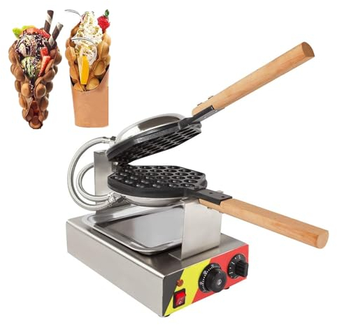 Kindevieft Bubble Waffle Maker, Electric Non stick Hong Kong Egg Waffler Iron Griddle with Ready Indicator Light, Bubble Waffle Machine, Ready in under 5 Minutes
