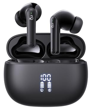 YELKUTT Wireless Earbuds, Wireless Headphones with HiFi Stereo Deep Bass Ear Buds, Bluetooth 5.3 Headphones with 6 ENC Noise Cancelling Mic, 50H Playtime, Earphones Dual LED Display, IPX8 Waterproof
