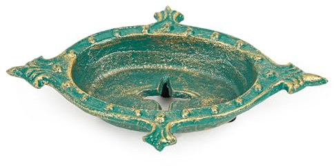Sungmor Heavy Duty Cast Iron Soap Holder, Vintage Bar Tray for Kitchen Bathroom Sink, Lovely Starfish Shape & Antique Green Sponge Dish Soap Tray, Decorative Jewelry Holder Tabletop Container