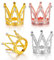 4Pcs Mini Crown Cake Topper, Small Crystal Crown Tiara, Glitter Rhinestone Princess Queen Birthday Cake Decorations Hair Accessories for Girls Kids Birthday Baby Shower Party