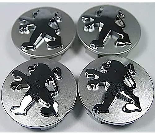 PjjxQf 4 Stück Auto Radnabenkappen für Peugeot 106 107 206 207 307 308 406 407 56MM Nabendeckel Radnabendeckel Radnabenabdeckung Felgendeckel Felgenabdeckung