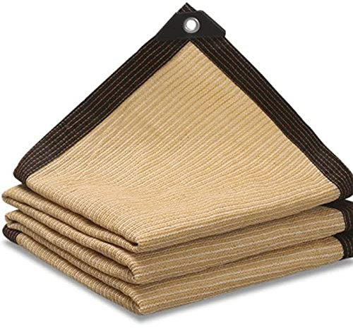 Sonnensegel, für Garten, Teich, Carport, wetterfest, 85 % Netzplane, 2 x 3 m, 3 x 5 m, 4 x 8 m, schützt Tomaten und Sonnenraum, 1 x 2 m, Beige