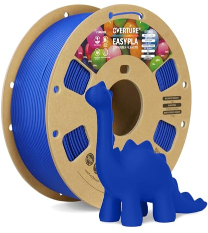 OVERTURE Easy PLA 1.75 mm 3D Druckerfilament, 1kg (2.2 lbs), Verstärkt Zähigkeit PLA, Maßgenauigkeit +/- 0,02 mm (Easy Kobaltblau)