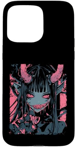 Anime Horror Girl Aesthetic Vaporwave Waifu Japanisches Mädchen Hülle für iPhone 15 Pro Max