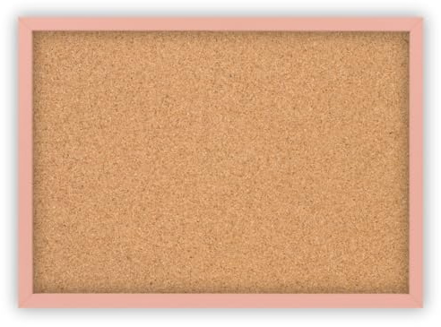 CLAMARO 'Memo' Pinnwand Kork 60 x 40 mit Rahmen | Rosa Pastell | Korkwand mit MDF-Holz Bilderrahmen und Metall Aufhängern (Qerformat & Hochformat) | Inkl. 10 Reißzwecken