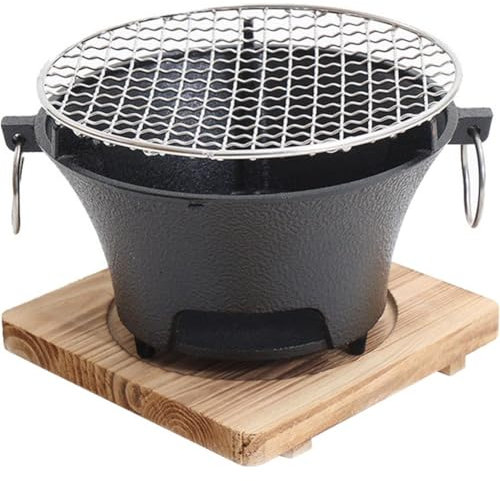 Ericetion Gril À Charbon De Bois en Fonte Rond Multifonctionnel, Gril À Charbon De Bois Portable, Gril De Camping, Poêle De Table, Gril À Charbon De Bois pour Barbecue, Pique-Nique