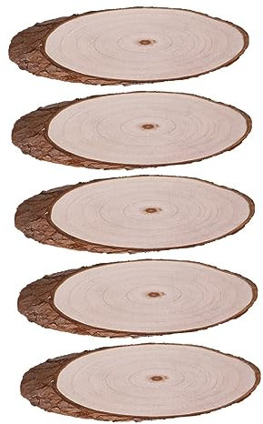 PLAFOPE 5Stücke DIY Graffiti Holzscheiben Unfertige Ovale Natürliche Holzausschnitte für Bastelprojekte Wand