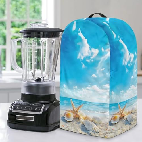 Blue Sky Starfish Food Processor Hood Kitchen Aid Mixer Covers for Stand Mixer, Drawstring Top Handle Kitchen Decorative Cover
