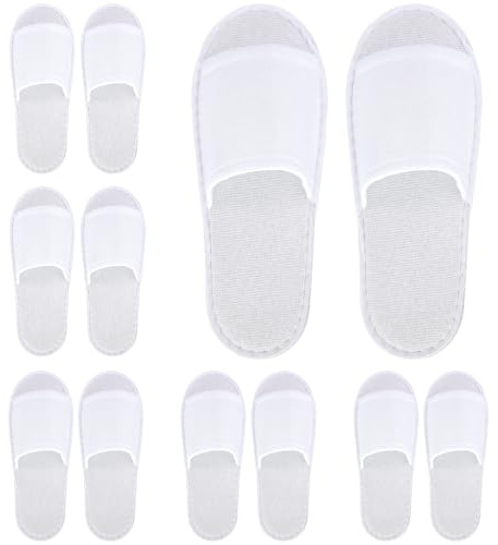 kuou 6/12 Pairs Disposable Spa Slippers, Hotel Guest Slippers for Men Women, Lightweight for Hotels, Salons, Parties, Travel and House Guests
